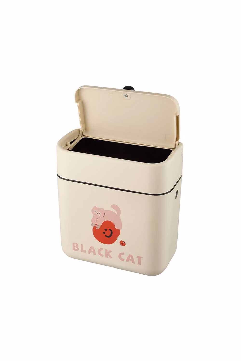 Garden Sanctuary Wall Mounted Plastic Hanging Rubbish Bin with Flip Lid in Beige, H: 28.0 cm, W: 25.8 cm – 1