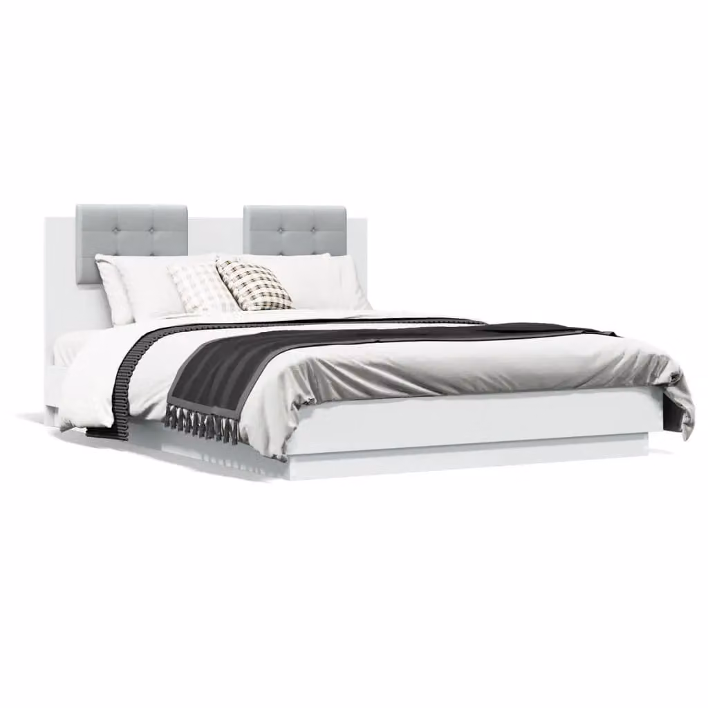 Berkfield Home White Upholstered Small Double Bed Frame W/D/H: 120 x 190 cm – 2