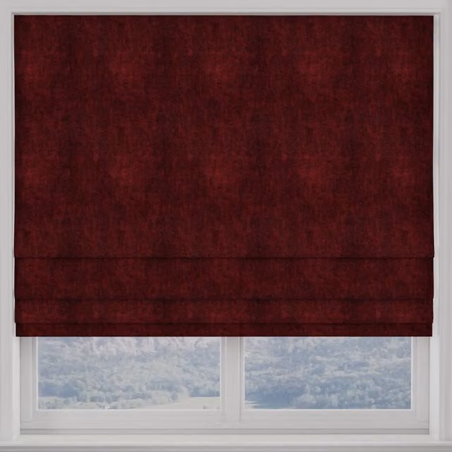 Terrys Luxuria Made to Measure Blackout Roman Blind in Red Plain Polyester