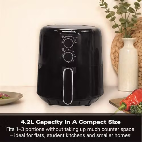 Hamilton Beach SimpliFry 4.2L Hot Air Fryer with Timer in Black – 5