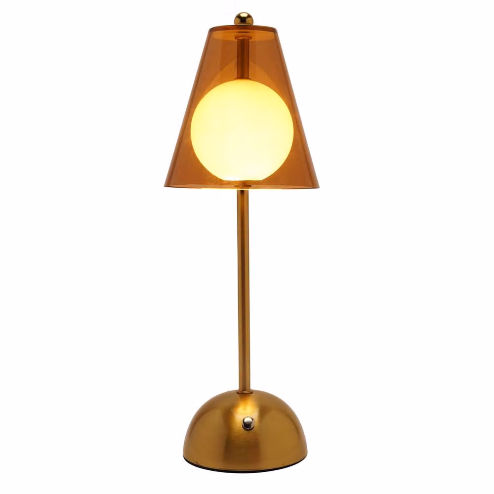 Hestia Bronze Glass Ball LED Touch Table Lamp with Warm White Light – 2