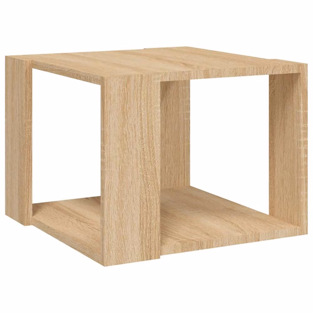 Berkfield Home Modern Square Coffee Table in Sonoma Oak, Beige, W/D/H: 40 x 40 x 30 cm – 2