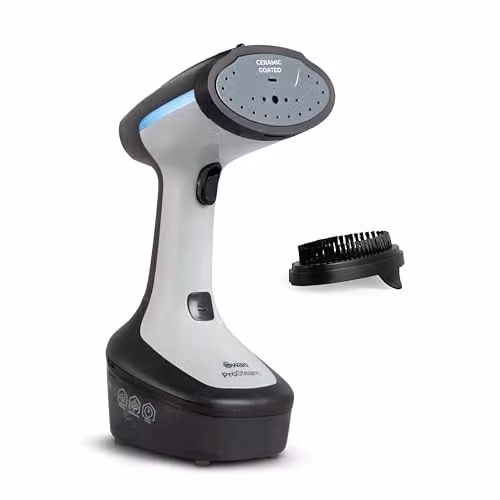 Swan Handheld Portable Garment Steamer with Ceramic Steam Panel, 1500W, Black or Grey – 1