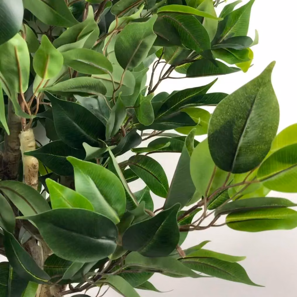 Leaf 110cm Artificial Evergreen Ficus Tree with Copper Planter in Green – 4