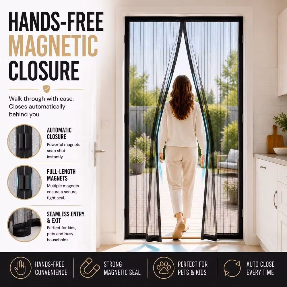 SPETLEK Premium Magnetic Mesh Door Screen in Black – 2