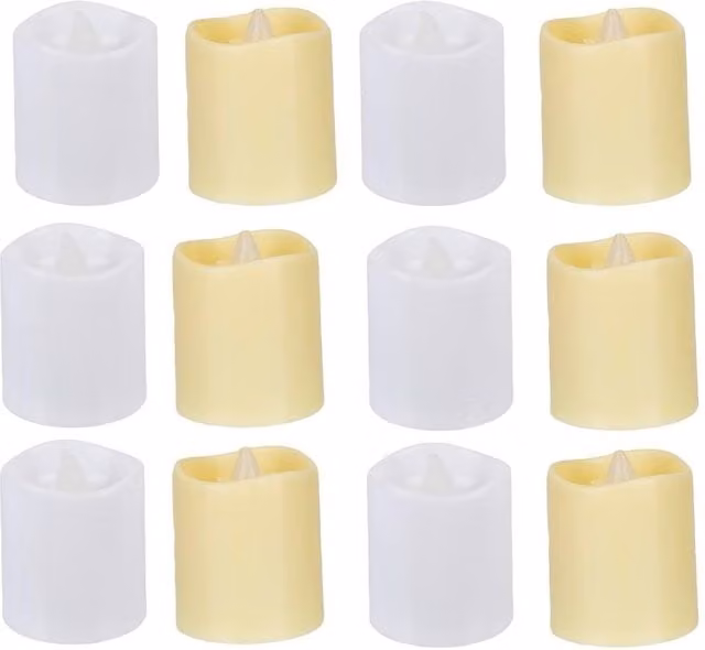 VFM e-Store Christmas White Tealights, Pack of 12, W/D/H: 4.5 x 4.5 x 3.5 cm – 1