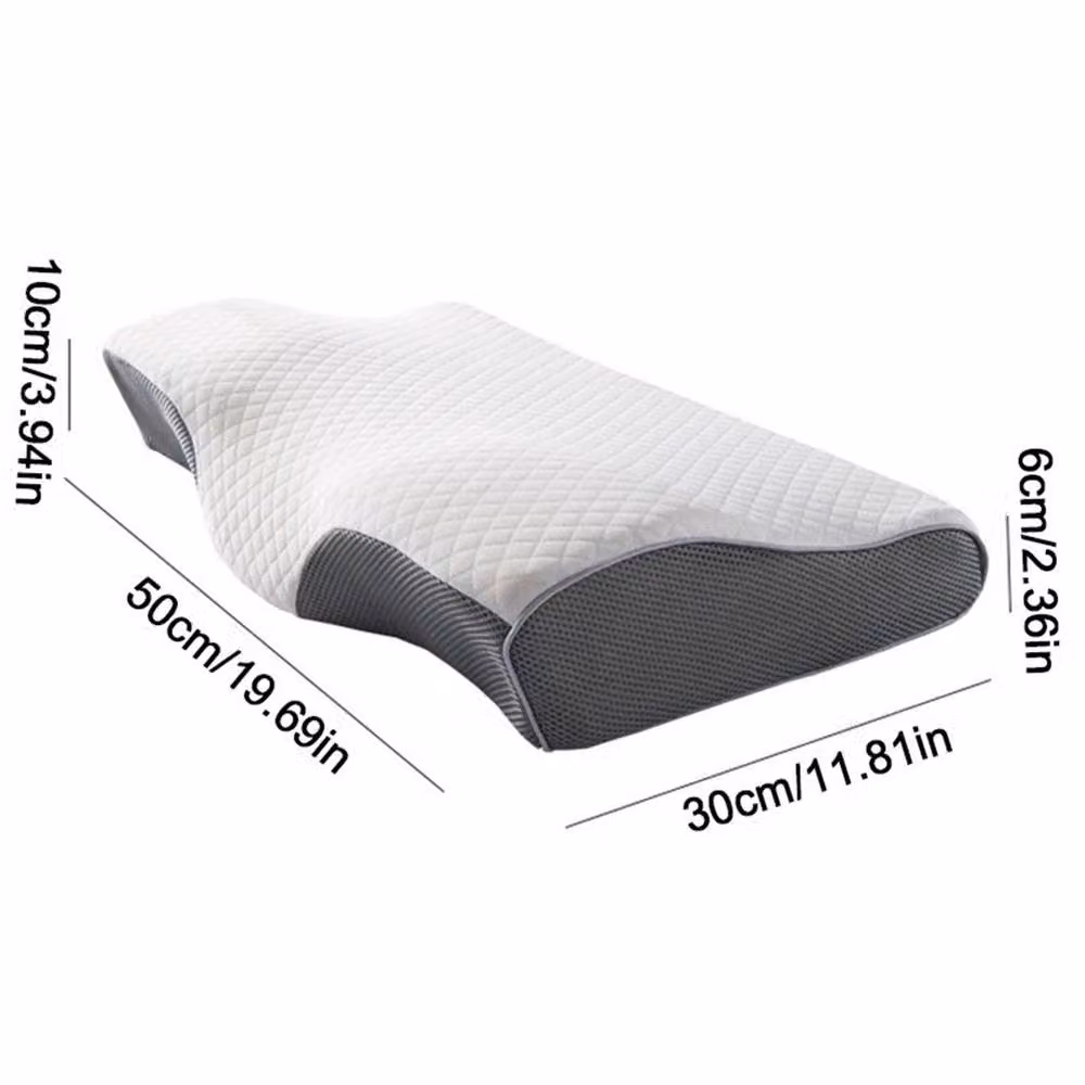 Nordara Soft Memory Foam Ergonomic Pillow with Removable Machine Washable Cover in White and Multicolour – 2