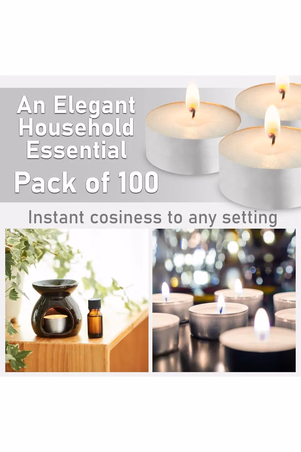 Deco Express Unscented White Tealight Candles, 100 Pack – 2