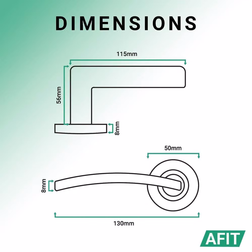 AFIT Black Fire Door Handle, Euro Lock Thumbturn Cylinder Set and Hinges, W/D/H: 15 x 15 x 15 cm – 3