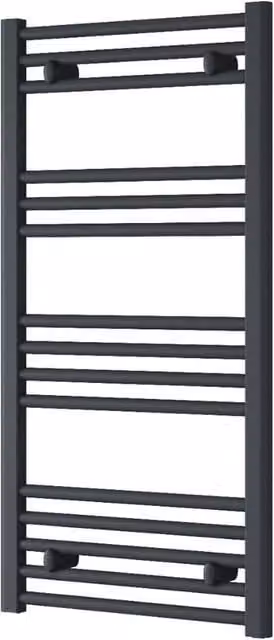 Bathroom Kingdom Capo Electric Straight Heated Towel Rail in Anthracite Grey, W: 50 cm, H: 100 cm