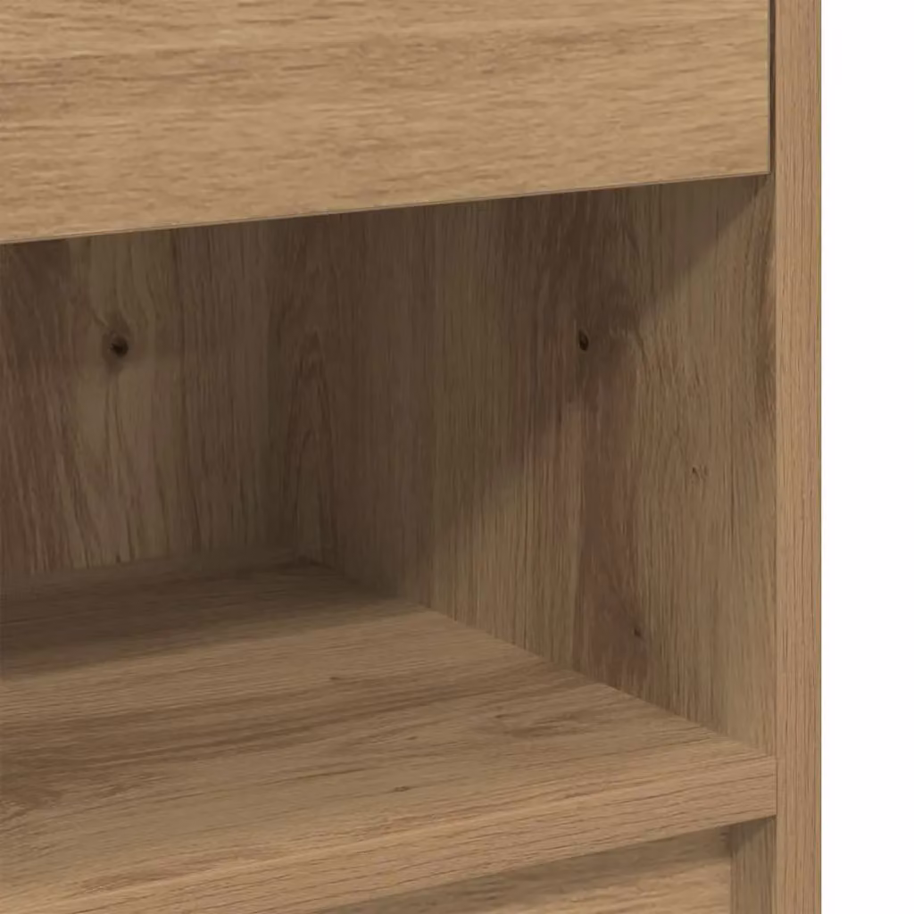 Berkfield Home Set of 2 Artisan Oak Bedside Cabinets with Drawer, Brown, W/D/H: 39 x 28 x 41 cm – 5