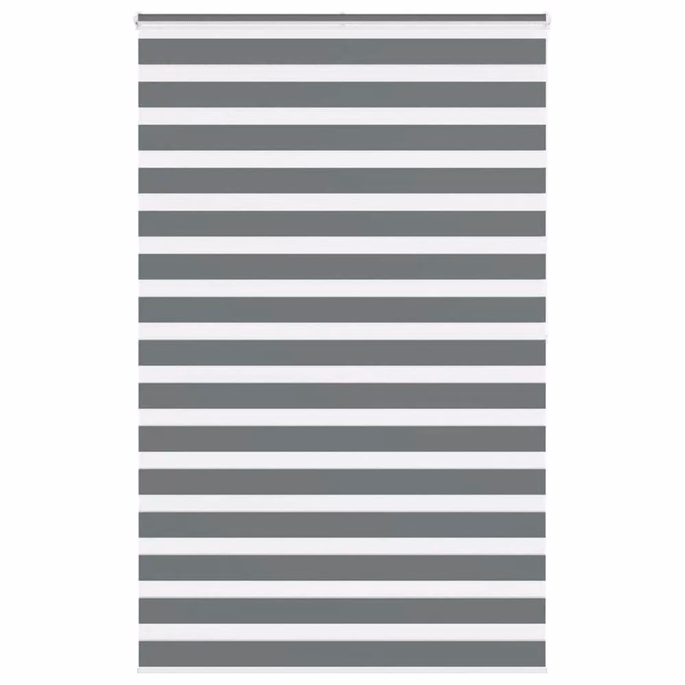Berkfield Home Zebra Day and Night Blind in Dark Grey Polyester, W: 140 cm, H: 200 cm – 2