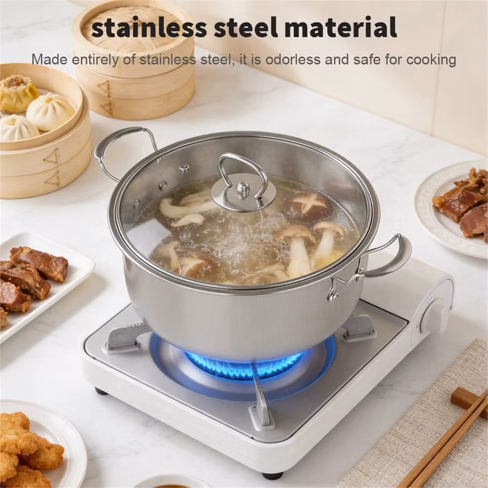 FLAVORA 16-Piece Non-Stick Stainless Steel Cookware Set with Lids, Silver – 4