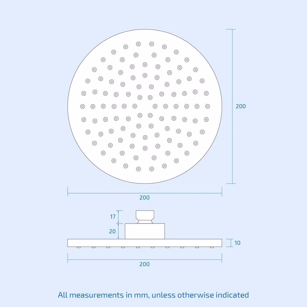Nes Home Chrome Lily Round Ceiling Mounted Overhead Shower Set in Silver – 2