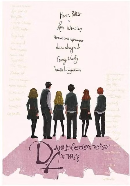 Harry Potter Dumbledore's Army Typography Paper Poster in Beige