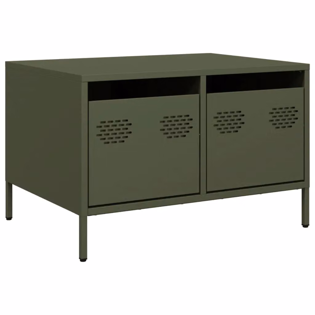 Berkfield Home Industrial TV Cabinet in Matt Olive Green, W/D/H: 68 x 50 x 43.5 cm – 2