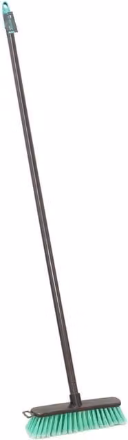 JVL Lightweight Indoor Angled Soft Bristle Sweeping Broom in Turquoise