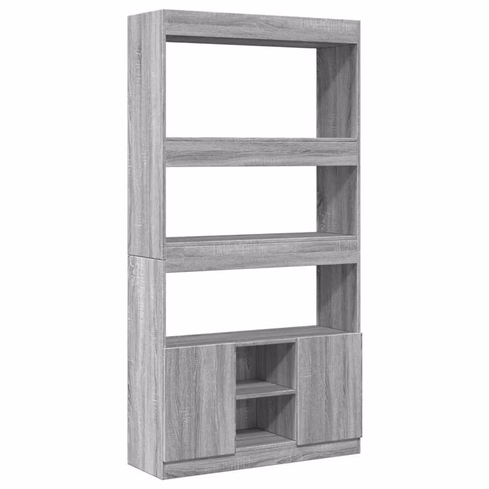 Berkfield Home Grey Sonoma Highboard in Engineered Wood, W/D/H: 92 x 33 x 180 cm – 2