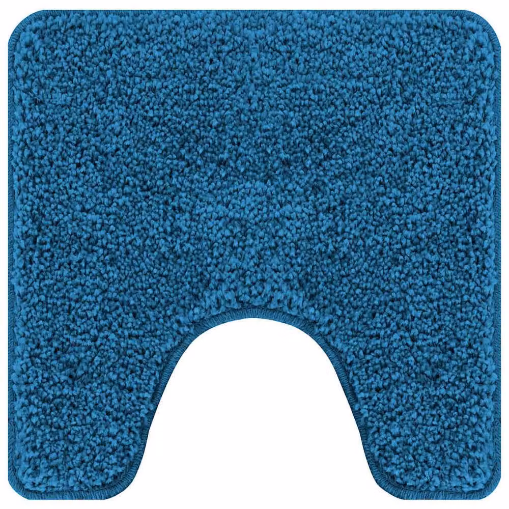 Berkfield Home 2 Piece Blue Non-Slip Microfibre and Polyester Bath Mat Set – 5