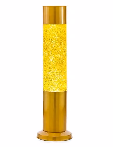 Nova Lighting Yellow and Silver Glitter Sensory Tabletop Lamp