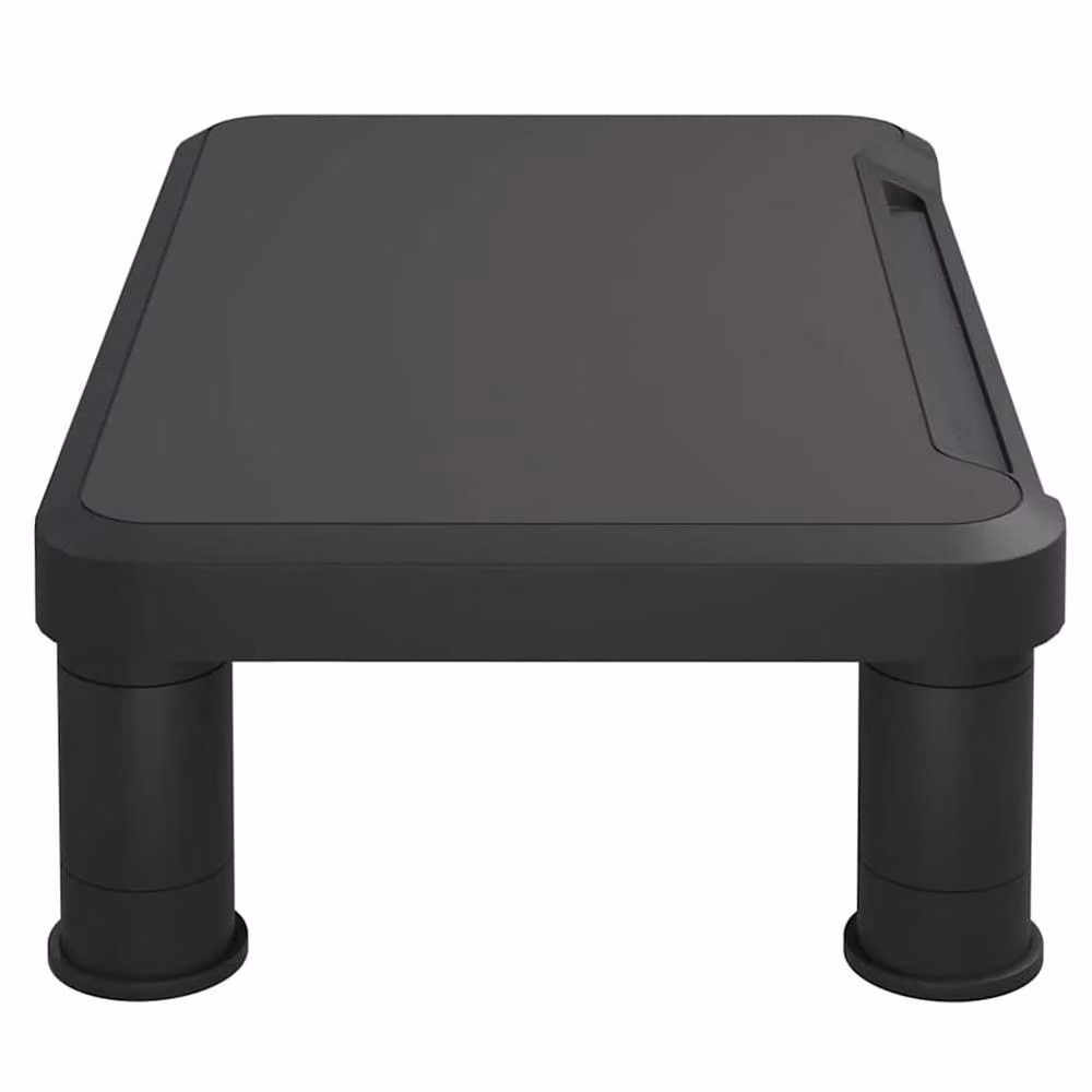 Berkfield Home Black Plastic Monitor Stand with Adjustable Shelves, W: 38 cm, D: 24 cm, H: 10.5 cm – 4
