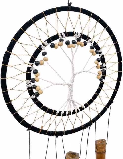 Minster Dream Catcher Wind Chime in Black, W: 30 cm, H: 50 cm – 1