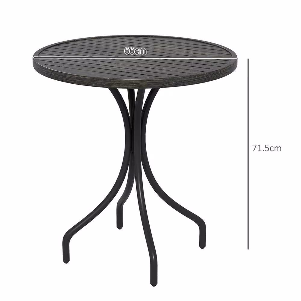 EONLION Grey Modern Matt Galvanised Steel Garden Table H 66 cm – 2