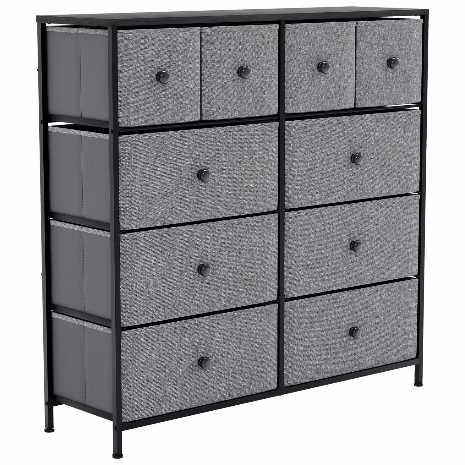 Vida Designs Chorley 10 Drawer Fabric and Metal Chest of Drawers in Grey – 5