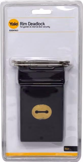 Yale Black Rim Deadlock for Garden Sheds, Gates and Internal Doors
