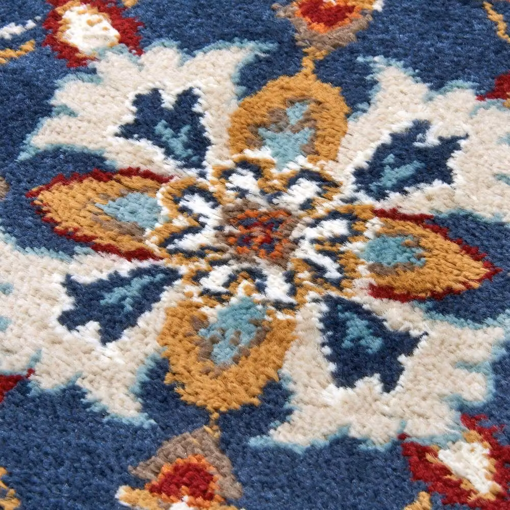 THE RUGS Caracci Orient Rug with Vintage Floral Design in Blue, W: 80 cm, L: 120 cm – 2