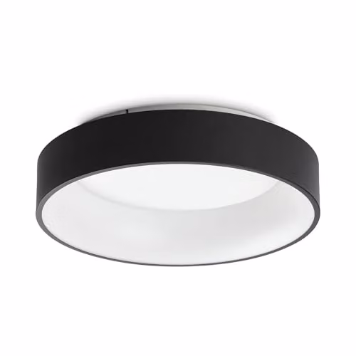 Ideal Lux Ziggy Round LED Semi Flush Ceiling Light, Black, Diameter: 45 cm, 3000K Warm White – 1