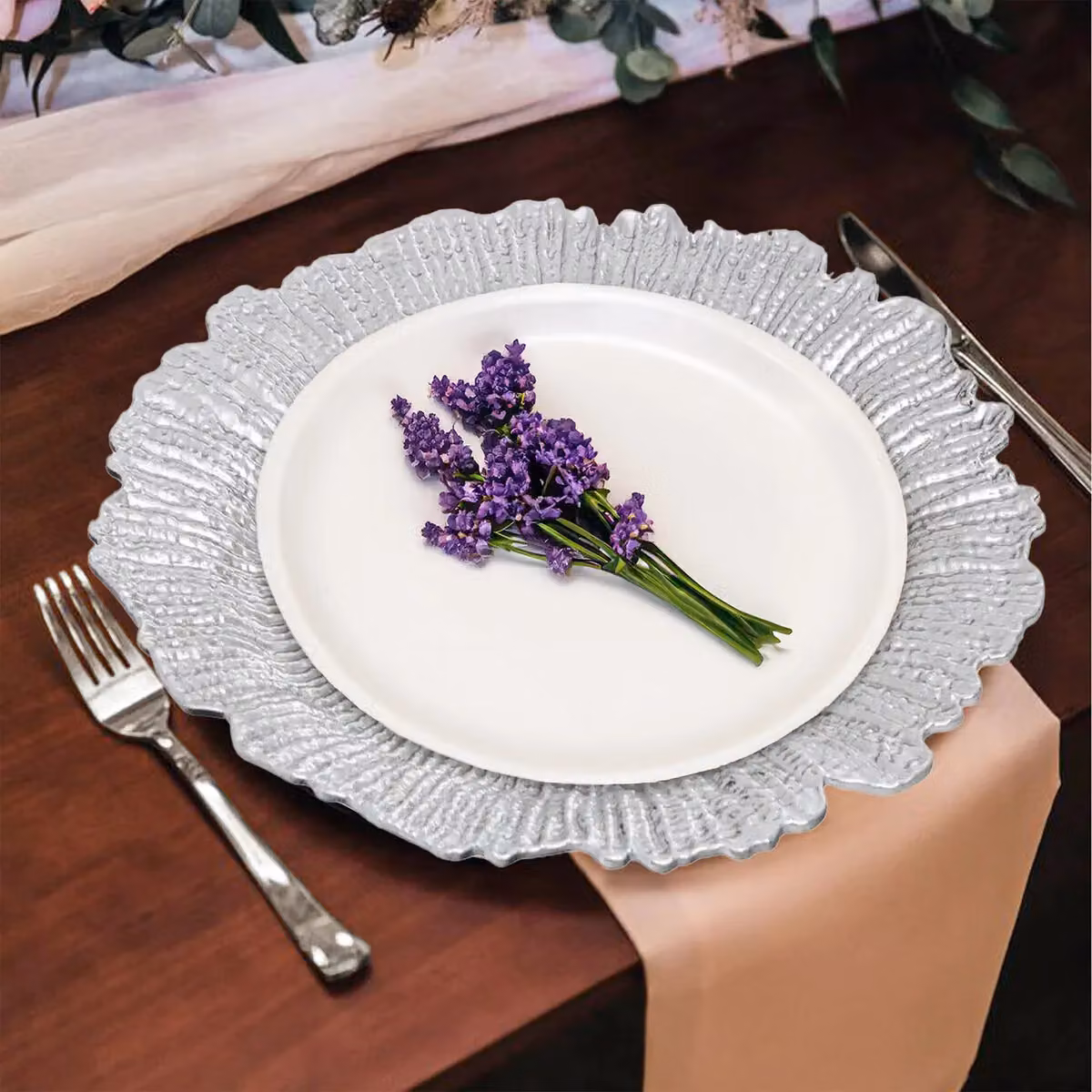 Orsina Silver Reef Melamine Charger Plate Set, 36 Pieces, W/D/H: 33 x 33 x 0.3 cm – 3