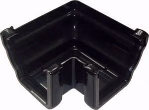FloPlast Ogee 90 Degree External Gutter Angle, Black PVC