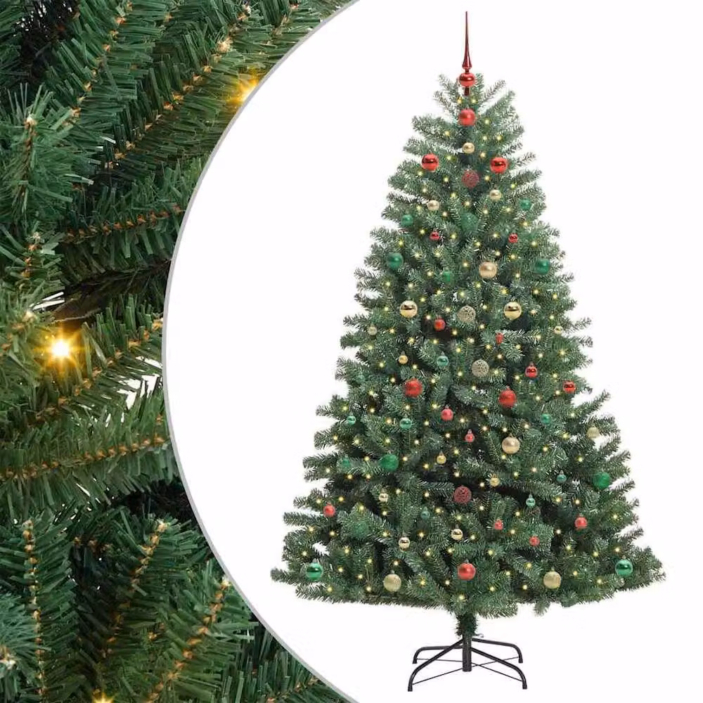 Berkfield Home Green Artificial Hinged Christmas Tree, Height: 300 cm – 2