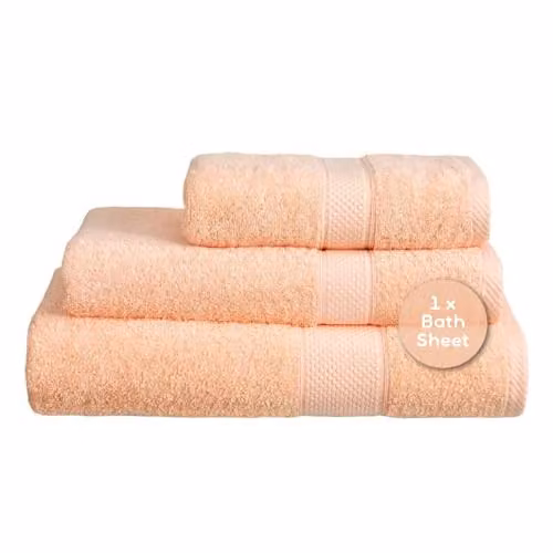 Linens Limited Turkish Cotton Bath Sheets, Peach