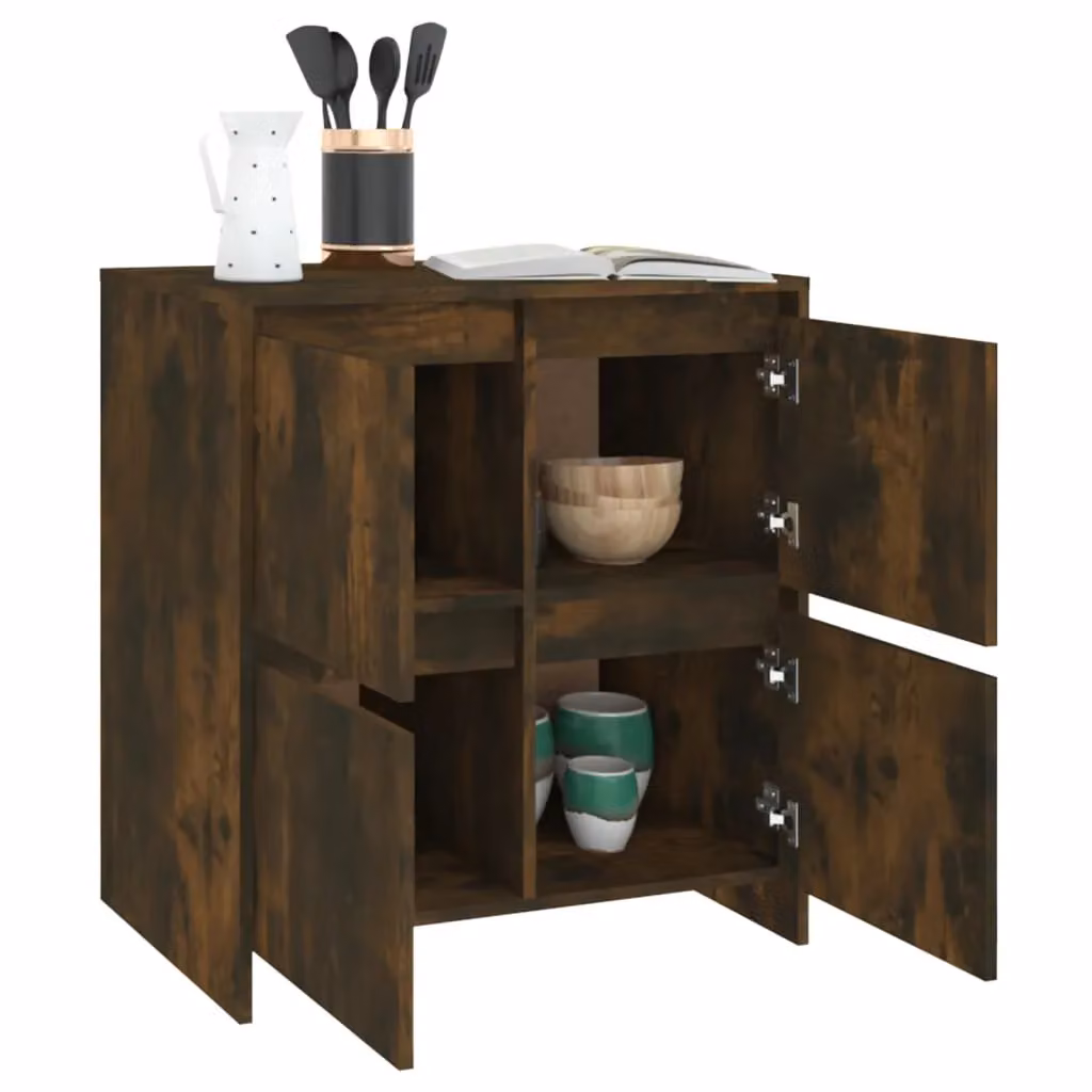 Berkfield Home Smoked Oak Sideboard in Brown, W/D/H: 70 x 41 x 75 cm – 3