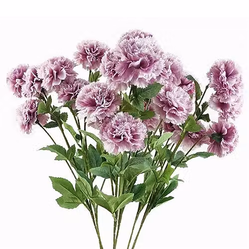 Pink Textile Carnation Leaf Design Artificial Flowers