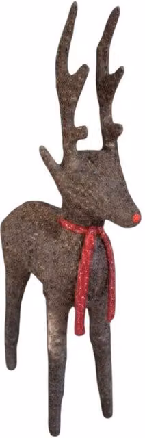 Four Candle Brown Rustic Standing Salim Deer Ornament
