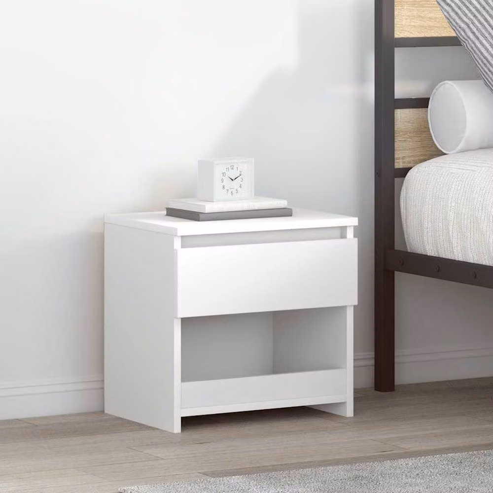 Berkfield Home Set of 2 White Bedside Cabinets in Engineered Wood, W/D/H: 40 x 30 x 39 cm – 2