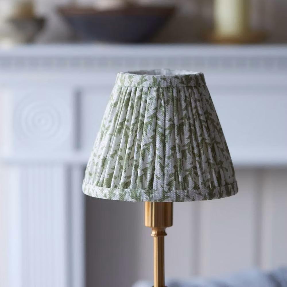 Netlighting Burley Rechargeable LED Table Lamp with Green Leaf Shade and Gold Brass Finish, Height: 16 cm – 3