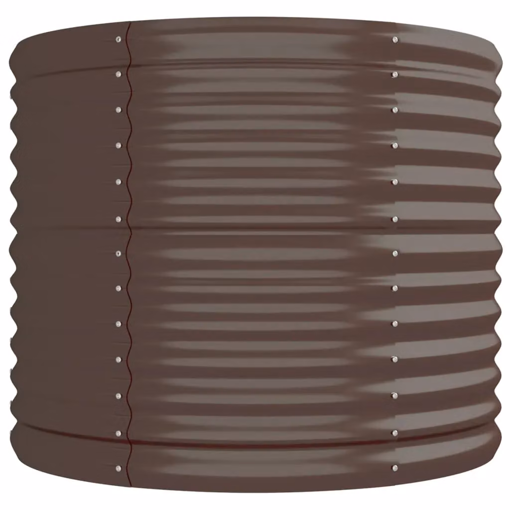 Berkfield Home Garden Powder-coated Steel Raised Bed in Brown, W/D/H: 296 x 80 x 68 cm – 3