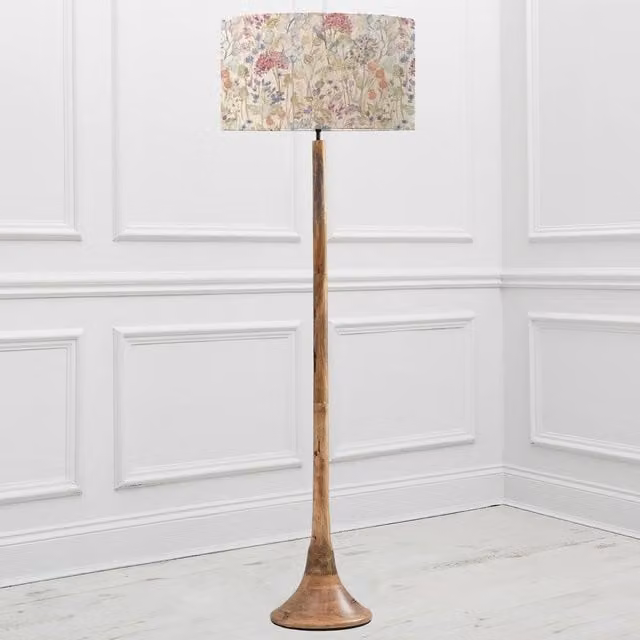 Voyage Maison Kinross Floor Lamp with Hedgerow Eva Lampshade in Beige and Multicolour