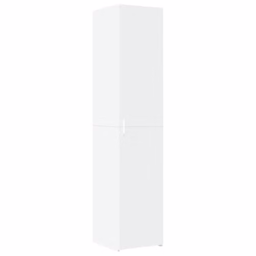 vidaXL Modern White Highboard in MDF with Hinged Doors, W/D/H: 40 x 42.5 x 185 cm