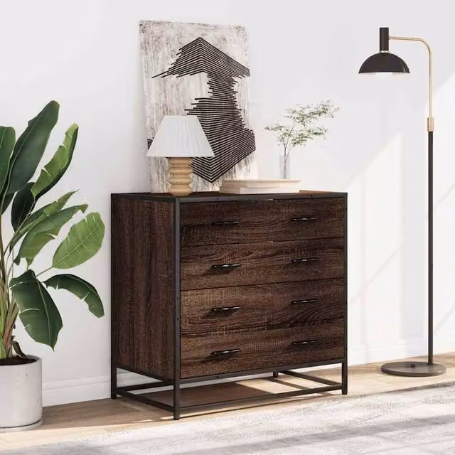 Berkfield Home Elegant Drawer Cabinet in Brown Oak, W/D/H: 70 x 41 x 70 cm – 1