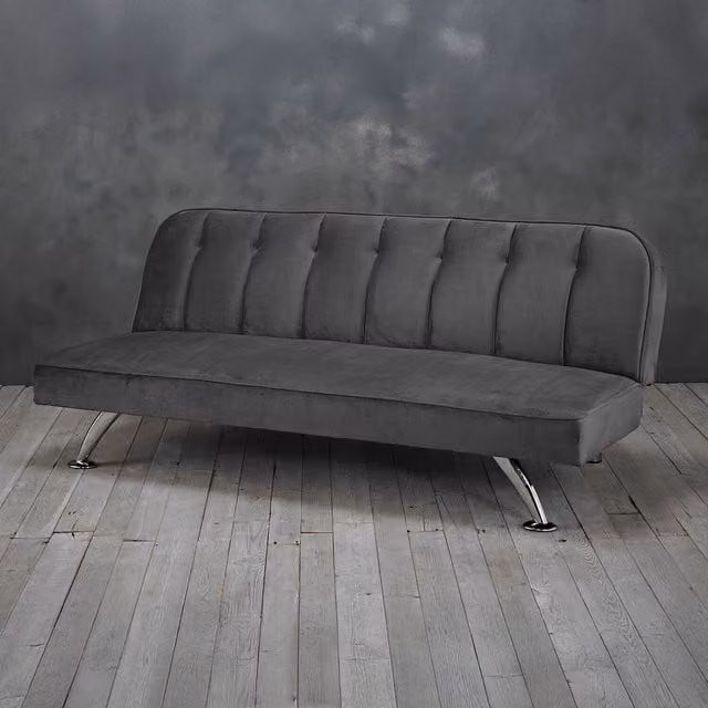 LPD Home Brighton Grey Velvet Click Clack Sofa Bed