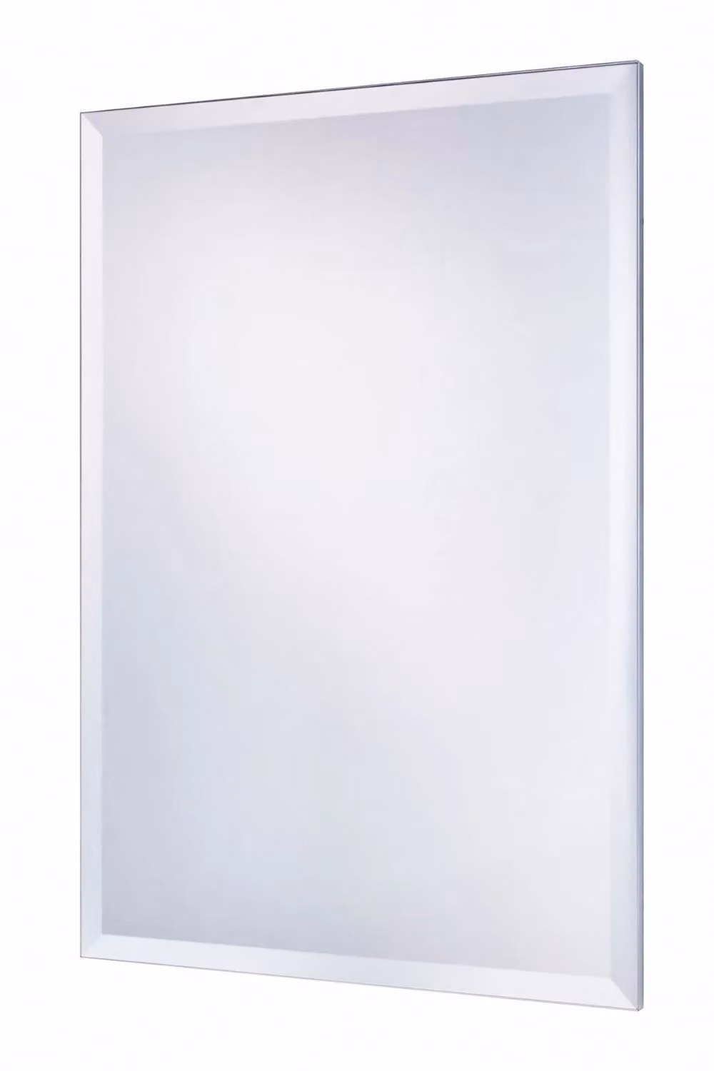 Yearn Mirrors Minimalist Bevelled Rectangular Wall Mirror in Silver, Width: 76 cm – 2