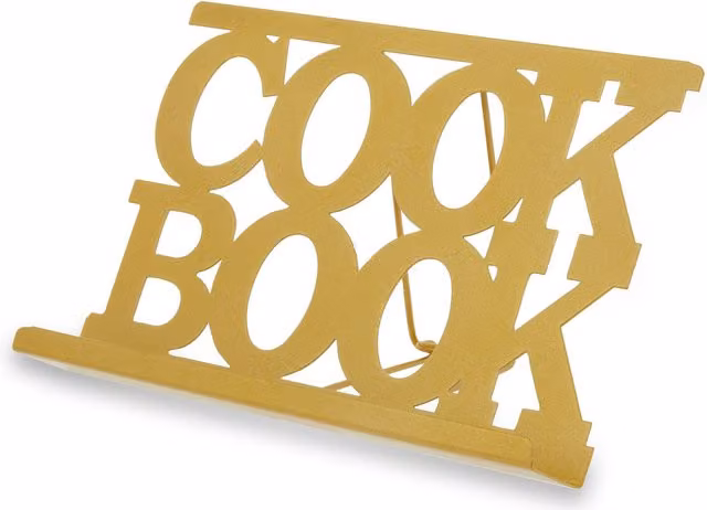 Orsina Elegant Metal Cook Book Stand in Gold and Pink