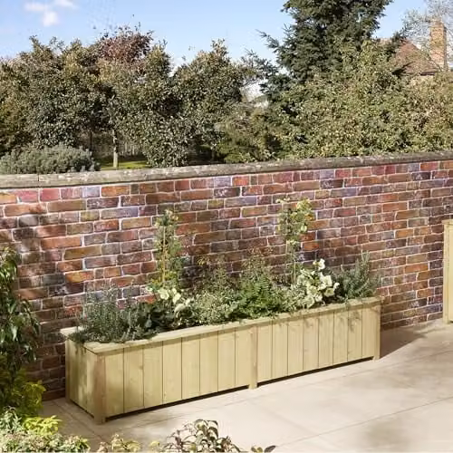 Rowlinson Signature Heritage Trough Planter in Brown, W: 199 cm, D: 43 cm, H: 42 cm – 1