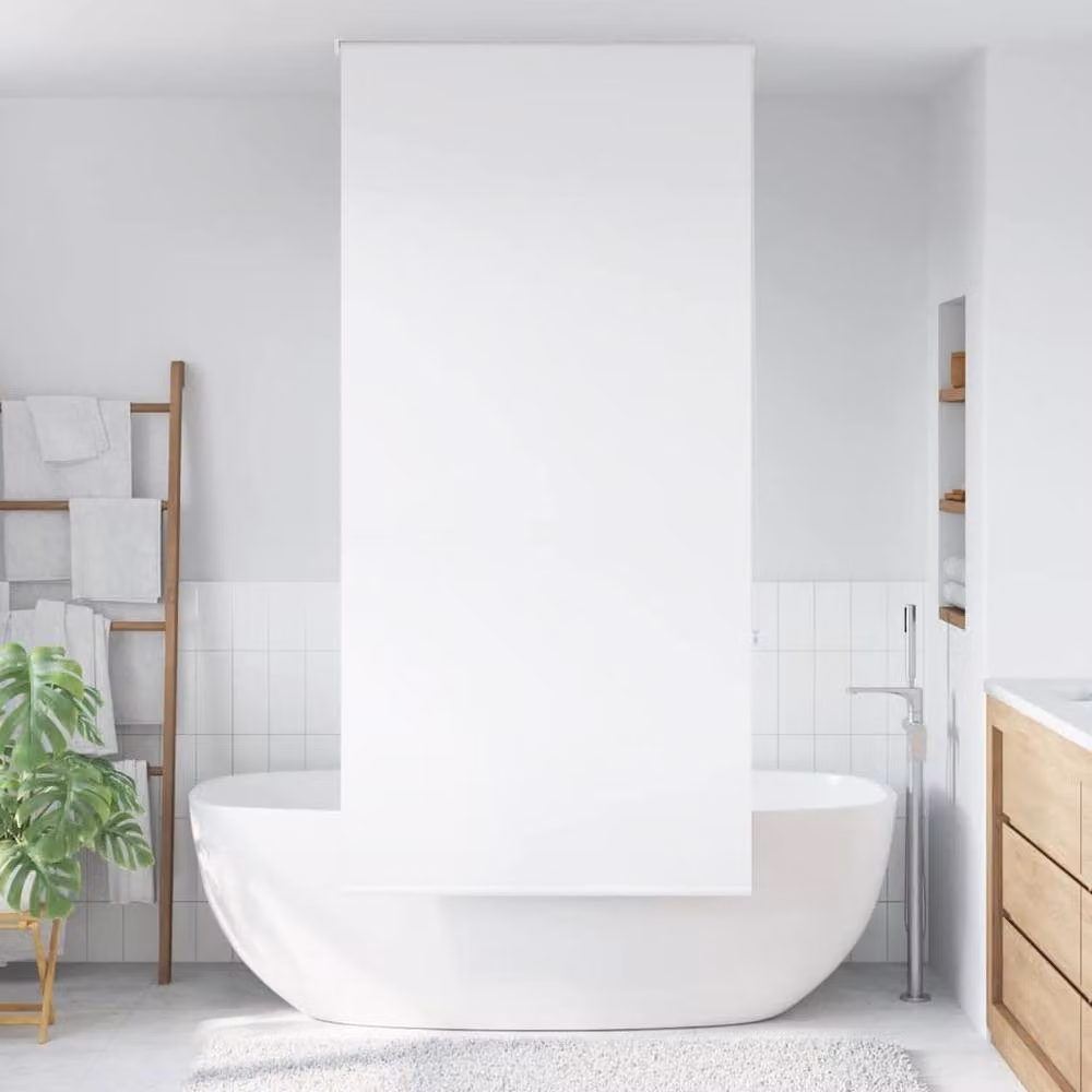Berkfield Home White Opaque Shower Roller Blind, W/H: 110 x 240 cm