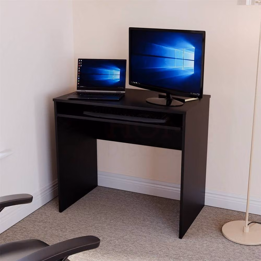 SPETLEK Black Compact Computer Desk for Home Office and Study, W/D/H: 75 x 80 x 0.6 m2 – 4